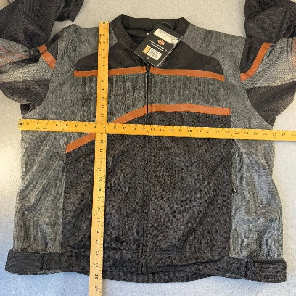 Harley Davidson NWT XXL Mesh Tri-State Jacket Leather Stripe USA 1 Logo‎ Riding